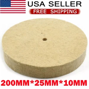 8-Inch Wool Felt Polishing Wheel Buffing Pad Metal Burnishing Disc 3/8" Arbor US - Picture 1 of 22