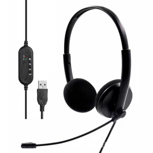 Office Noise Canceling Microphone Headset USB Headphone for PC Computer Laptop & - Picture 1 of 15