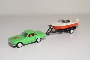 A35 1:43 JOAL GIFT SET MERCEDES-BENZ 350SL 350 SL WITH BOAT ON TRAILER EXCELLENT - Picture 1 of 7