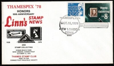 US 1978 LINN'S STAMP NEWS - THAMESPEX FIRST DAY COVER - Image 1 of 3