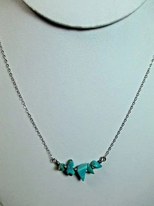 Collar de plata esterlina pepita turquesa KC Co. 624B - Imagen 1 de 10