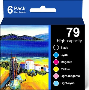 6x T079 79 Ink Cartridge For Epson Artisan 1430 Stylus Photo 1400 Inkjet Printer - Picture 1 of 6