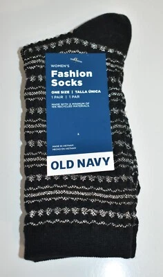 Calcetines Old Navy negros y plateados metálicos talla única para mujer nuevos Foto 1 de 4
