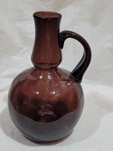 MCM Art Glass Pitcher Purple Amethyst Slender Neck Colony Glass Italy 9” - Picture 1 of 5