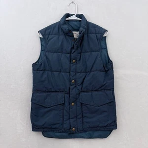 Vintage Woolrich Puffer Vest Mens S Blue Full Zip Insulated Outdoor - Picture 1 of 9