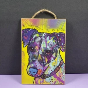 Dean Russo- Jack Russell Hanging Wooden Plaque NEW - Imagen 1 de 4