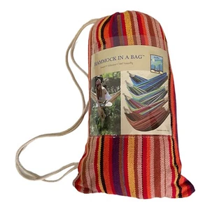 Hamaca brasileña Bliss Paradise en bolsa multicolor a rayas hasta 250 libras nueva - Imagen 1 de 4