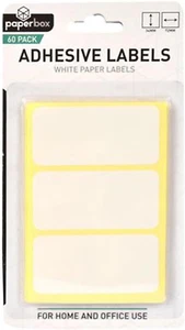 Sticker Adhesive Label 60-Pieces Set, White - Picture 1 of 3
