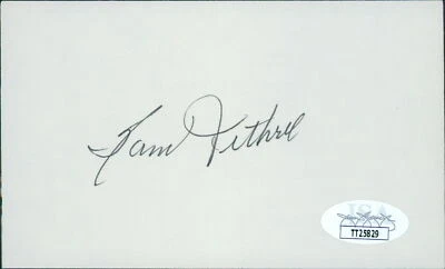 Sam Jethroe Boston Braves Signed 3x5 Index Card JSA Authenticated - Image 1 of 2