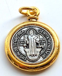 Jesus Gold Silver Pendant Coin Good Luck Charm Vintage Church God Bless You Old - Picture 1 of 17