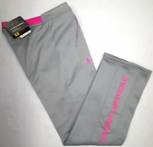 NWT Under Armour Girls Coldgear Storm Fleece Loose Sweat Pant Gray Big Kid YSM - Picture 1 of 8