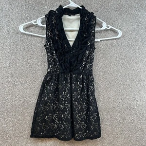 Heart Soul Women's Dress Size Small Black Lave Overlay Sleeveless Pullover - Picture 1 of 10