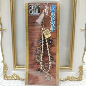 One Piece Film Strong World Mobile Strap Leather Metal plate Charm Strap 2009 - Picture 1 of 14
