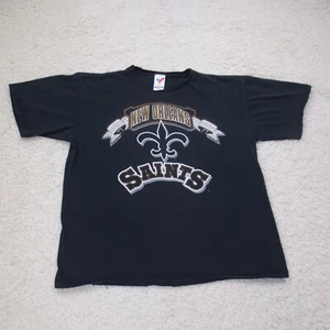 VINTAGE New Orleans Saints Shirt Mens Extra Large Black NFL Football 90s USA - Picture 1 of 8