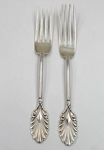 Antique Gorham Grecian Sterling Silver Pair of 6 7/8” Luncheon Forks - Picture 1 of 5