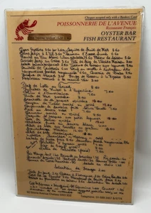 Menu From Your Favorite Restaurant POISSONNERIE DE L'AVENUE FRANCAIS London Bar - Picture 1 of 7