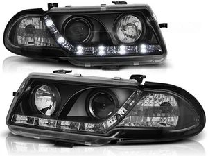 Scheinwerfer LED Tagfahrlicht Optik für Opel Astra F bj. 94-98 Schwarz - Bild 1 von 2