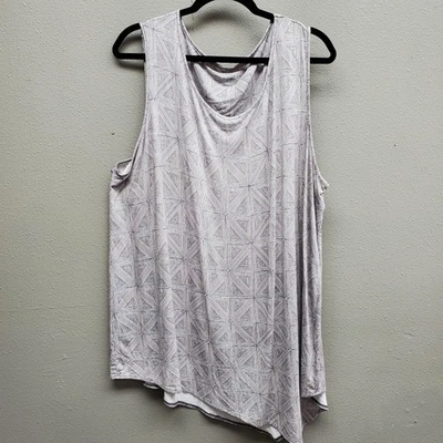 Ruff Hewn Grey Tank Top Womens 3X Gray Geometric Print Sleeveless Rayon Blend - Image 1 of 4