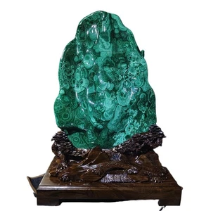 52,5 libbre quarzo malachite naturale esemplare minerale cristallo Reiki decorazione casa + supporto - Foto 1 di 9