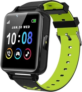 Black/Green Kids Smartwatch SOS Call Games Music Player Camera HD Touch Screen - Picture 1 of 1