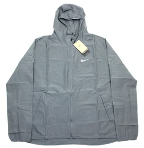 Nike Running Jacket Mens Large Gray Hooded Full Zip Windbreaker DD4746-084 - Picture 1 of 10