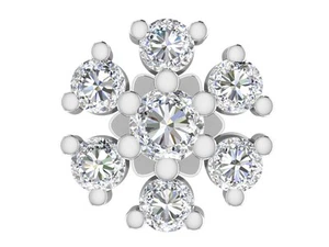 0,11 quilates diamante natural 14K oro blanco perforado nariz pin regalo... - Imagen 1 de 4