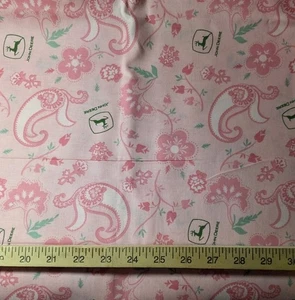 John Deere Pink Bandana Cotton Craft Sewing Fabric FQ 18" x 21" Out of Print New - Picture 1 of 2