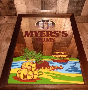 Vintage Myers's Rums Bar Mirror Sign 27”x 21" Advertisement Please Read - Picture 1 of 13