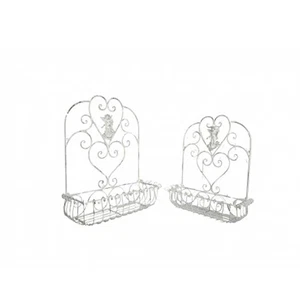 2 schmiedeiserne Blumenkästen Blumenbehälter Set Jardiniére Engel Motiv - Bild 1 von 1
