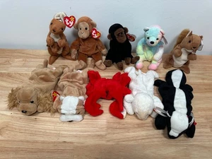 Lot of (10) Ty Beanie Babies - Rare with Original Tags - Good Condition - Picture 1 of 10