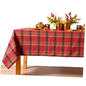 Fall and Thanksgiving Fabric 70" x 52" (Rectangular) Autumn Shimmer Plaid - Picture 1 of 8