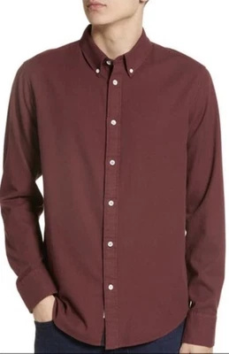 Rag & Bone NWT Fit 2 Dobby Tomlin LS Button Shirt Burgundy Red Size S $225 - Image 1 of 4