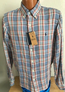 Polo Ralph Lauren Denim Co. Neu mit Etikett Large blau kariertes Twill Button-Down-Hemd neu! - Bild 1 von 11