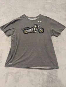 Nike Dri Fit Oregon Ducks Football Motorcycle Short Sleeve T-Shirt Size Extra... - Picture 1 of 7