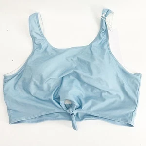 One Loved Babe Baby Blue Knot Front Bikini Crop Top Size Large NWT - Picture 1 of 6