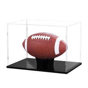 Football Display Case Full Size, Acrylic Clear Box with Stand, UV Protected M... - Bild 1 von 6