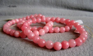 Armband aus Rosa Calcit • ca. Ø 6 mm / 14-20 cm • elastisch - Picture 1 of 2