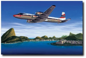 Seven Seas to Rio by Mike Machat - Douglas DC-7C - Aviation Art Print - Picture 1 of 1