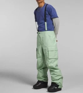 North Face Sidecut Mens Sz L Gore Tex Waterproof Ski Bibs Shell Pants Misty Sage - Picture 1 of 6