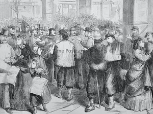 1871 Druck PARIS POLITISCHE DEBATTE - DER BOULEVARD MONTMARTRE Franco Preußischer Krieg - Bild 1 von 2