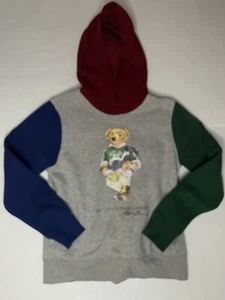 Polo Ralph Lauren Polo Bear Colorblocked Fleece Hoodie Boys 8-10 Med - Picture 1 of 7