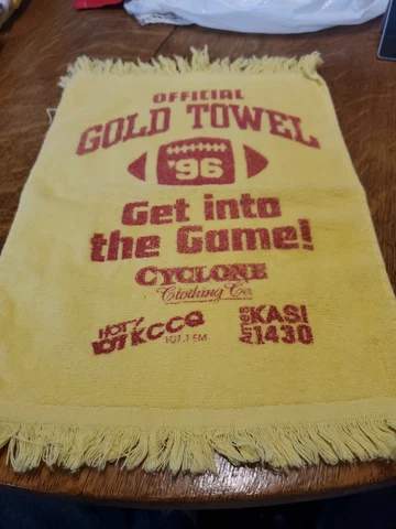 ISU Cyclones Official Gold Towel 1996 Football. Cannon. USA Made. Good Condition Cover