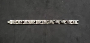 BRACCIALE UOMO DIAMANTE E ARGENTO - BRACCIALE DIAMANTE IN CARBURO DI TUNGSTENO LUCIDO .30 - Foto 1 di 6