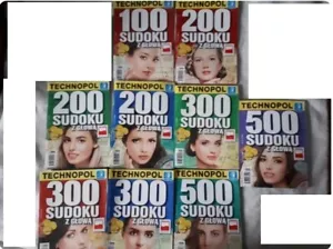 Krzyżówki Sudoku z głową Technopol zestaw 9 sztuk. in Polish Version crossword - Picture 1 of 1