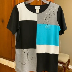 NWT Ladies Alfred Dunner “Play Date” Short Sleeve Top - Small - Picture 1 of 2