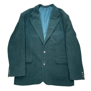 Vintage Mens GAP Flannel Wool Blazer XL Forest Green Boxy Y2k - Picture 1 of 7