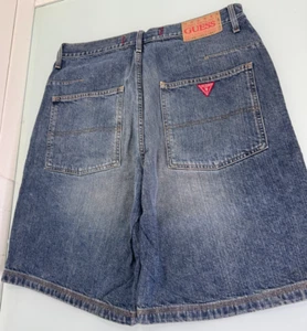 Y2K Vintage Guess Shorts Men's 36 Baggy Wide Leg Vintage Jorts Skater 90's Denim - Picture 1 of 10