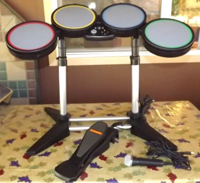 Harmonix 822149 Xbox 360 Wired USB Rock Band Drum Set w/ Stand & Pedal UN-Tested - Image 1 of 4