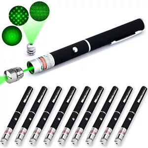 10PCS 2in1 Green Laser Pointer Pen 532nm Visible Star Beam Light Lazer Teach Pet - Bild 1 von 16