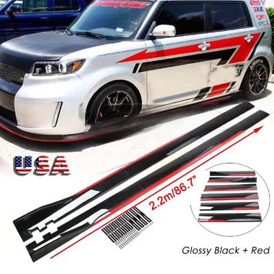 For Scion xB Glossy Red Side Skirts Splitter Extension Body Kit Rocker Panel JDM - Image 1 of 4